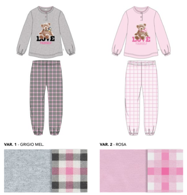MÄDCHEN-PYJAMAS M/L 14302B PRIMERO Tellini S.R.L. Großhandelskleidung
