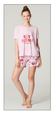DAMEN PYJAMA M/M 15691 Tellini S.R.L. Großhandelskleidung
