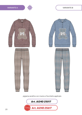 DAMENPYJAMAS M/L 24D25017 Tellini S.R.L. Großhandelskleidung