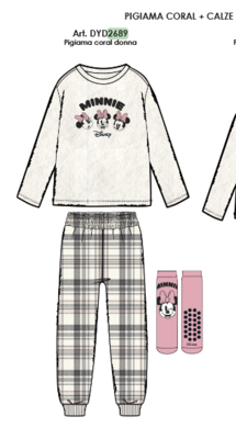 PIGIAMA+CALZE DONNA M/L DYD2689 Tellini S.R.L. Großhandelskleidung