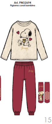 PIGIAMA+CALZE BAMBINA M/L PNG2694 Ingrosso Pigiami 0/16 Anni Tellini S.r.l.
