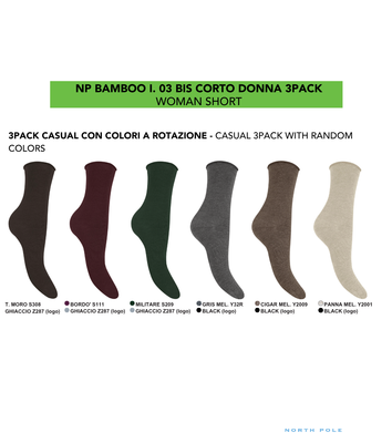 CALZINO CORTO DONNA BAMBOO BIS Ingrosso NORTH POLE Tellini S.r.l.