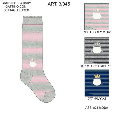 BABY MÄDCHEN LANGE SOCKEN 3/045 Tellini S.R.L. Großhandelskleidung