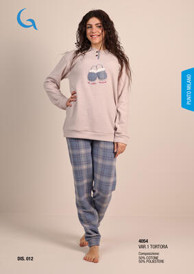 NOIDINOTTE PIGIAMA RAGAZZO MANICA LUNGA PANTALONE LUNGO CALDO COTONE ART.FL385