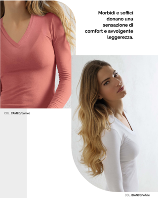 MAGLIA DONNA M/L 4069/C SCOLLO V COLORATA CASHMERE Tellini S.r.l. Ingrosso Abbigliamento
