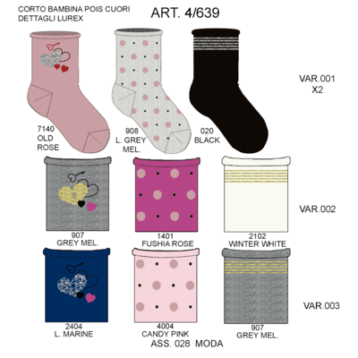 CALZINO CORTO BAMBINA 4/639 Tellini S.r.l. Ingrosso Abbigliamento