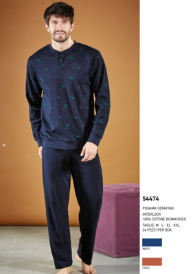 PIGIAMA SERAFINO UOMO M/L 54474 Tellini S.r.l. Ingrosso Abbigliamento
