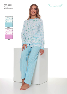 PIGIAMA APERTO DONNA M/L 5860 Tellini S.r.l. Ingrosso Abbigliamento