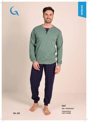 PIGIAMA UOMO M/L 6037 Tellini S.r.l. Ingrosso Abbigliamento