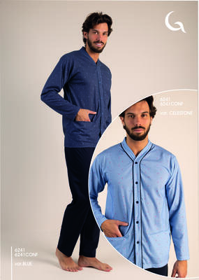 PIGIAMA APERTO UOMO M/L 6241 Tellini S.r.l. Ingrosso Abbigliamento