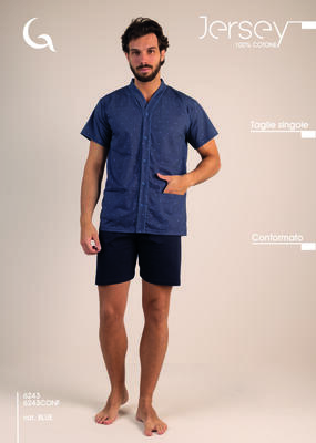 PIGIAMA APERTO UOMO M/M 6243 Tellini S.r.l. Ingrosso Abbigliamento