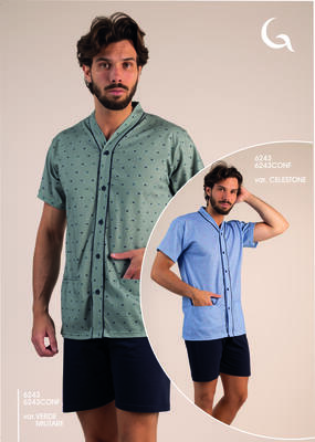PIGIAMA APERTO UOMO M/M 6243 Tellini S.r.l. Ingrosso Abbigliamento