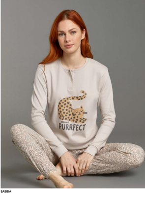 DAMENPYJAMAS M/L EP6315 Tellini S.R.L. Großhandelskleidung