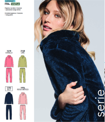 PIGIAMA SERAFINO DONNA M/L FR4 651493 Tellini S.r.l. Ingrosso Abbigliamento