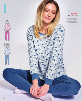 SERAFINO PYJAMA DAMEN M/L FFL 652178 Tellini S.R.L. Großhandelskleidung