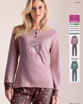 DAMEN-SERAFINO-PYJAMAS M/L 652824 Tellini S.R.L. Großhandelskleidung