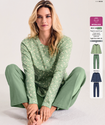 PIGIAMA APERTO DONNA M/L 652875 Tellini S.r.l. Ingrosso Abbigliamento