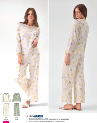 PIGIAMA DONNA M/L 654030 Tellini S.r.l. Ingrosso Abbigliamento