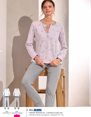 PIGIAMA SERAFINO DONNA M/L 654196 50/56 Tellini S.r.l. Ingrosso Abbigliamento