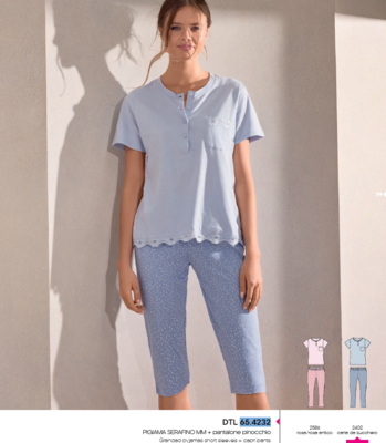 Damen-Serafino-Pyjama, Größe M/M, 654232, 50/56 Tellini S.R.L. Großhandelskleidung