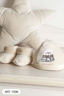 CAPPELINO+SCARPETTE NEONATO 7206 Tellini S.r.l. Ingrosso Abbigliamento