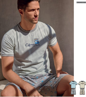 Herrenpyjama S/M 754259 Tellini S.R.L. Großhandelskleidung