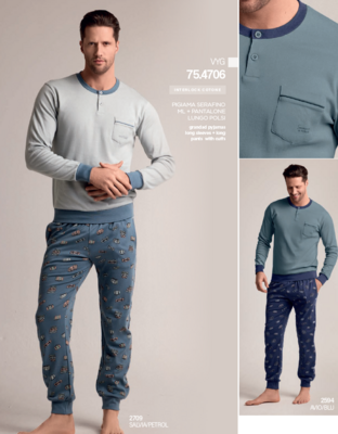 PIGIAMA SERAFINO UOMO M/L 754706 Tellini S.r.l. Ingrosso Abbigliamento