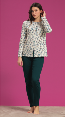 PIGIAMA APERTO DONNA M/L LQ292108 Ingrosso Pigiami donna Tellini S.r.l.