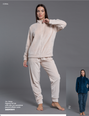 Offener Damenpyjama M/L 26D93011 Tellini S.R.L. Großhandelskleidung