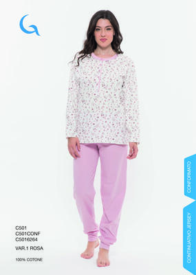 PIGIAMA DONNA M/L C501/CB580080 Tellini S.r.l. Ingrosso Abbigliamento