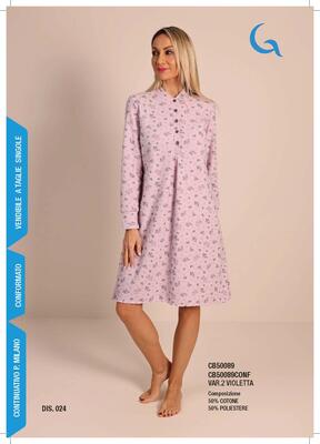 CAMICIA NOTTE D. M/L C573/CB50089 Tellini S.r.l. Ingrosso Abbigliamento