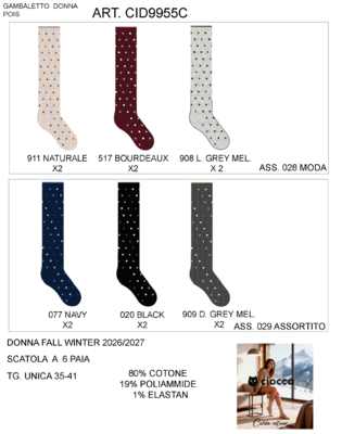 CALZINO LUNGO DONNA CID9955L Tellini S.R.L. Großhandelskleidung