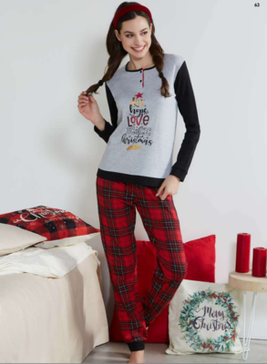 PIGIAMA SERAFINO NATALE DONNA M/L B2DD20309 Ingrosso DIMENSIONEDANZA Tellini S.r.l.