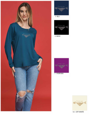 TSHIRT DONNA M/L DT3710 Ingrosso Abbigliamento Donna Tellini S.r.l.