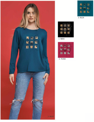 TSHIRT DONNA M/L DT3725 Tellini S.r.l. Ingrosso Abbigliamento