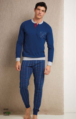 PIGIAMA UOMO M/L EP1151 Tellini S.r.l. Ingrosso Abbigliamento
