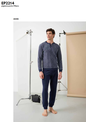 PIGIAMA UOMO M/L EP2214 Tellini S.r.l. Ingrosso Abbigliamento