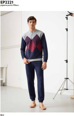 PIGIAMA UOMO M/L EP2221 Tellini S.r.l. Ingrosso Abbigliamento