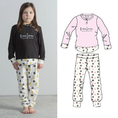 PIGIAMA BAMBINA M/L F30011 Tellini S.r.l. Ingrosso Abbigliamento