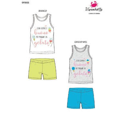 COMPLETO INTIMO BAMBINA S/L GP2022 Ingrosso IL GRANCHIO Tellini S.r.l.