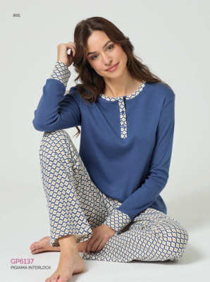 PIGIAMA DONNA M/L GP6137 Tellini S.r.l. Ingrosso Abbigliamento