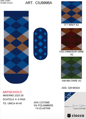 CALZINO ABS UOMO CIU9996A Ingrosso Calzetteria uomo Tellini S.r.l.