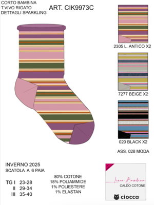 CALZINO CORTO BAMBINA CIK9973C Tellini S.r.l. Ingrosso Abbigliamento