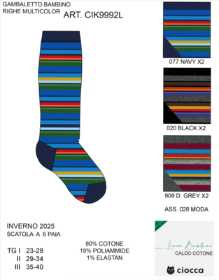 CALZINO LUNGO BAMBINO CIK9992L Tellini S.r.l. Ingrosso Abbigliamento