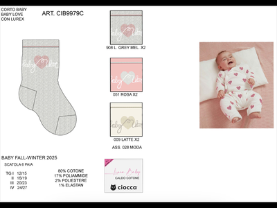 CALZINO CORTO NEONATA CIB9979C Tellini S.r.l. Ingrosso Abbigliamento