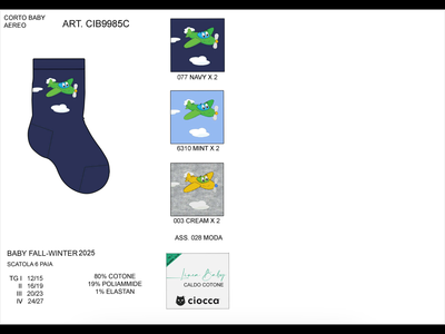 CALZINO CORTO NEONATO CIB9985C Tellini S.r.l. Ingrosso Abbigliamento
