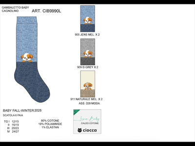 LANGE SOCKEN FÜR NEUGEBORENE CIB9990L Tellini S.R.L. Großhandelskleidung