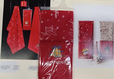 2-teiliges Geschirrtuch mit Weihnachtsmotiv ASN160A/32 Tellini S.R.L. Großhandelskleidung
