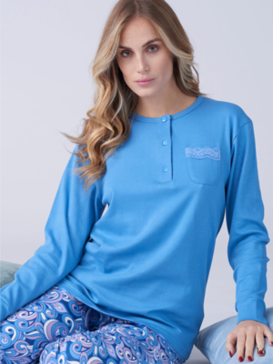 PIGIAMA SERAFINO DONNA M/L KF9046 Tellini S.r.l. Ingrosso Abbigliamento