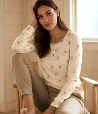 PIGIAMA SERAFINO DONNA M/L KI1017 Tellini S.r.l. Ingrosso Abbigliamento